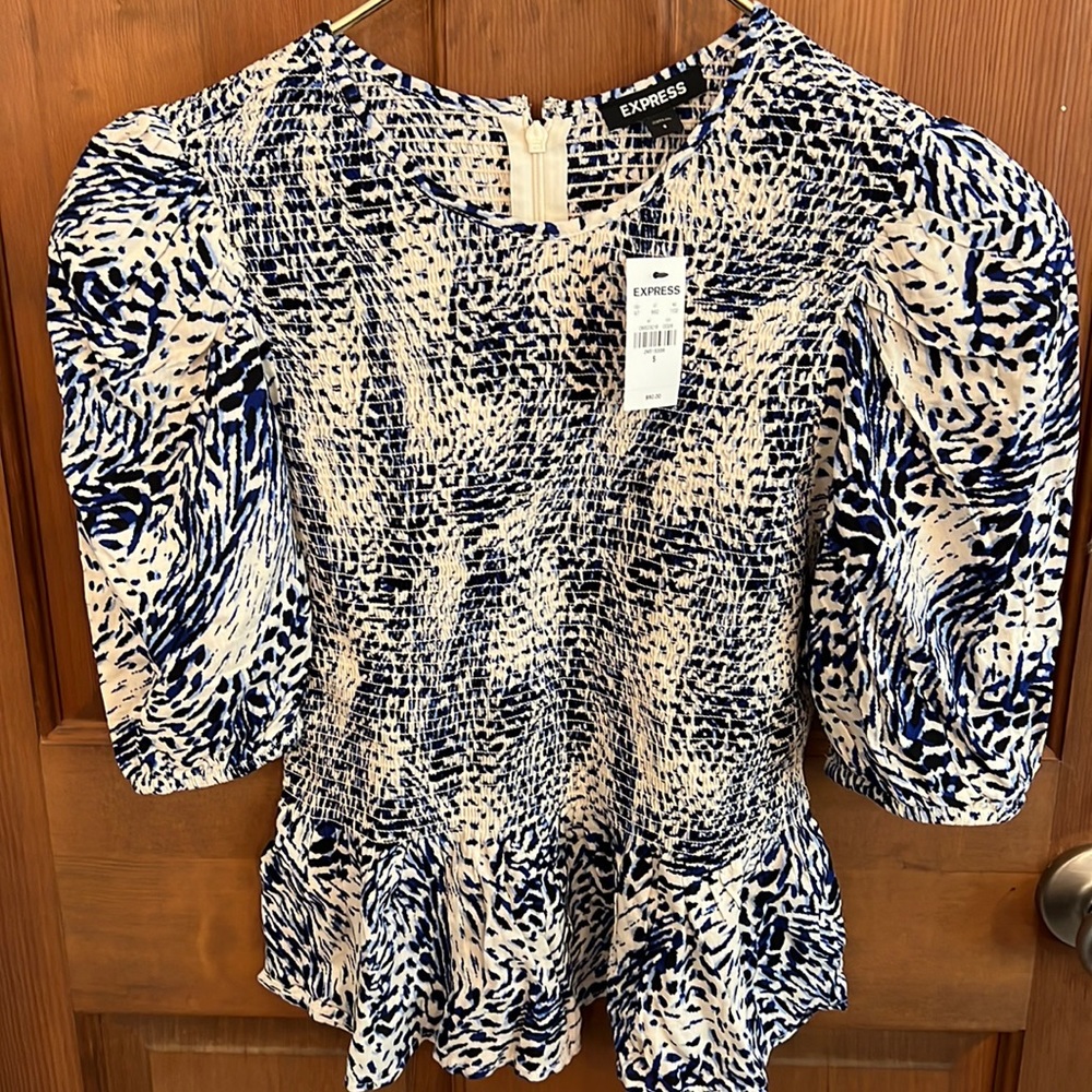Adorable Blue and White Express Top